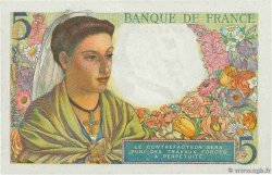 5 Francs BERGER Numéro radar FRANCE  1943 F.05.05 UNC