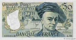 50 Francs QUENTIN DE LA TOUR Petit numéro FRANKREICH  1988 F.67.14A50 ST