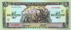 5 Colones EL SALVADOR  1990 P.138 EBC+