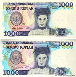 1000 Rupiah Lot INDONÉSIE  1987 P.124a pr.NEUF
