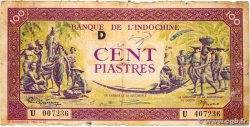 100 Piastres violet et vert INDOCHINE FRANÇAISE  1944 P.067