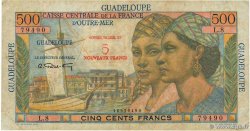 5 NF sur 500 Francs Pointe-à-Pitre GUADELOUPE  1960 P.42 F