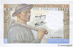 10 Francs MINEUR FRANCIA  1944 F.08.11 AU