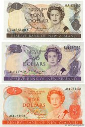 1 au 5 Dollars Lot NEW ZEALAND  1981 P.169 à 171 UNC