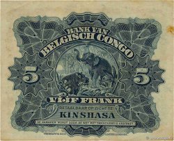 5 Francs BELGA CONGO Kinshasa 1921 P.04A MBC