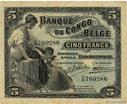 5 Francs BELGA CONGO Élisabethville 1920 P.04 MBC