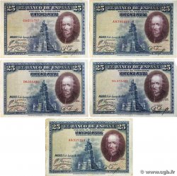 25 Pesetas Lot SPAIN  1928 P.074b