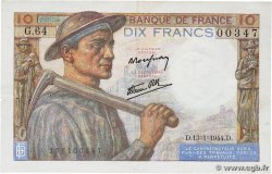 10 Francs MINEUR FRANCE  1944 F.08.10