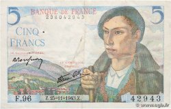 5 Francs BERGER FRANCE  1943 F.05.04