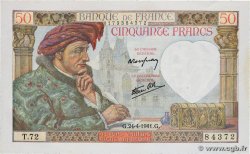 50 Francs JACQUES CŒUR FRANCE  1941 F.19.09 AU+