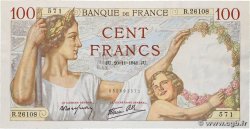 100 Francs SULLY FRANCE  1941 F.26.61 AU