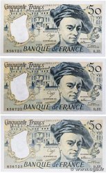 50 Francs QUENTIN DE LA TOUR Consécutifs FRANCIA  1989 F.67.15 AU