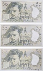 50 Francs QUENTIN DE LA TOUR Consécutifs FRANCIA  1989 F.67.15 AU