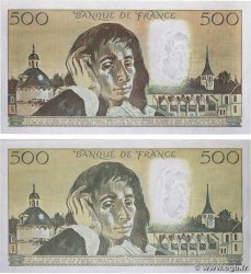 500 Francs PASCAL Consécutifs FRANCE  1990 F.71.43 AU+