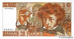 10 Francs BERLIOZ FRANCE  1974 F.63.03 AU+