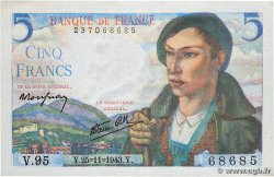 5 Francs BERGER FRANCE  1943 F.05.04