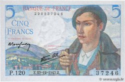 5 Francs BERGER FRANCE  1943 F.05.05