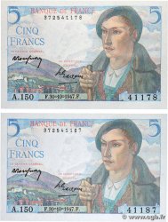 5 Francs BERGER Lot FRANCE  1947 F.05.07 NEUF