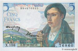 5 Francs BERGER FRANCE  1947 F.05.07 NEUF