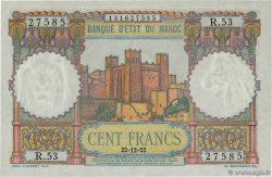 100 Francs MOROCCO  1952 P.45 AU