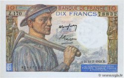 10 Francs MINEUR FRANCE  1949 F.08.20 UNC-