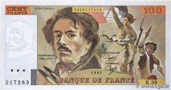 100 Francs DELACROIX modifié FRANKREICH  1985 F.69.09 fST