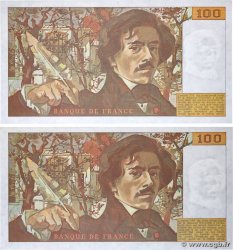 100 Francs DELACROIX modifié Lot FRANCE  1986 F.69.10 AU+