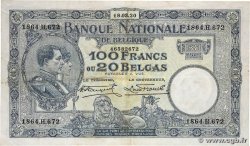 100 Francs - 20 Belgas BELGIUM  1930 P.102