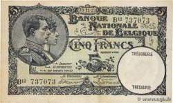 5 Francs BELGIUM  1929 P.097b