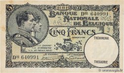 5 Francs BELGIUM  1929 P.097b