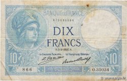 10 Francs MINERVE FRANCIA  1927 F.06.12 RC+