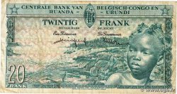 20 Francs CONGO BELGE  1959 P.31 TB