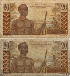 20 Francs Émile Gentil Lot AFRIQUE ÉQUATORIALE FRANÇAISE  1957 P.30 fS