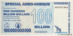 100 Billions Dollars ZIMBABWE  2008 P.64 UNC