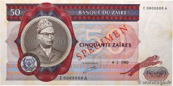 50 Zaïres Spécimen ZAÏRE 1980 P.25s