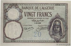 20 Francs ALGÉRIE  1928 P.078b
