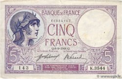 5 Francs FEMME CASQUÉE FRANCE  1918 F.03.02