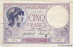 5 Francs FEMME CASQUÉE FRANCE  1918 F.03.02