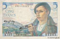 5 Francs BERGER FRANCE  1943 F.05.05