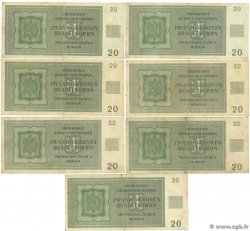 20 Korun Lot BOHEMIA & MORAVIA  1944 P.09a F - VF