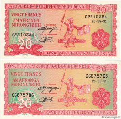 20 Francs Lot BURUNDI  1995 P.27d UNC