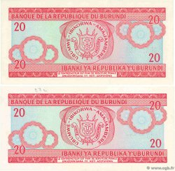 20 Francs Lot BURUNDI  1995 P.27d UNC