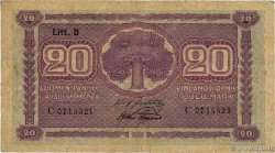 20 Markkaa FINLAND  1939 P.071a