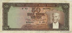 50 Lira TÜRKEI  1970 P.187A fSS