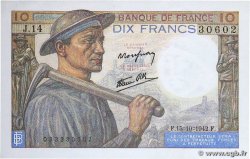 10 Francs MINEUR FRANKREICH  1942 F.08.04 fST