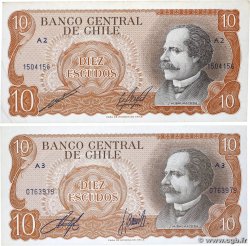 10 Escudos Lot CHILE  1970 P.143