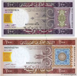 100 et 200 Ouguiya Lot MAURITANIA  2006 P.10c et P.11b