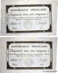 250 Livres Consécutifs FRANCIA  1793 Ass.45a AU