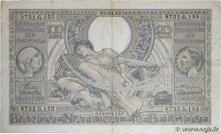 100 Francs - 20 Belgas BELGIUM  1942 P.107