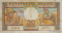 50 Francs BELGIEN  1948 P.133a fS